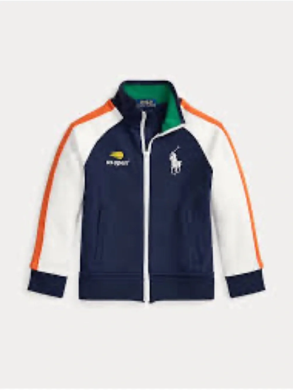 Ralph Lauren Navy, White & Orange Kids US Open Pea Coat